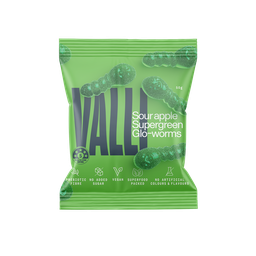 [VS-AW] Valli Snacks Sour Apple Super Green Glo-Worms 50g