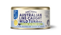 [ECT-TO185] East Coast Tuna Co Australian Line-Caught wild Tuna Chunk in Olive Oil 185g