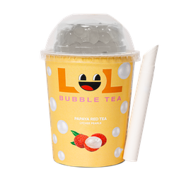 [LOL-PL] LOL Bubble Tea Papaya Red Tea with Lychee flavour Popping Bubbles 275ml